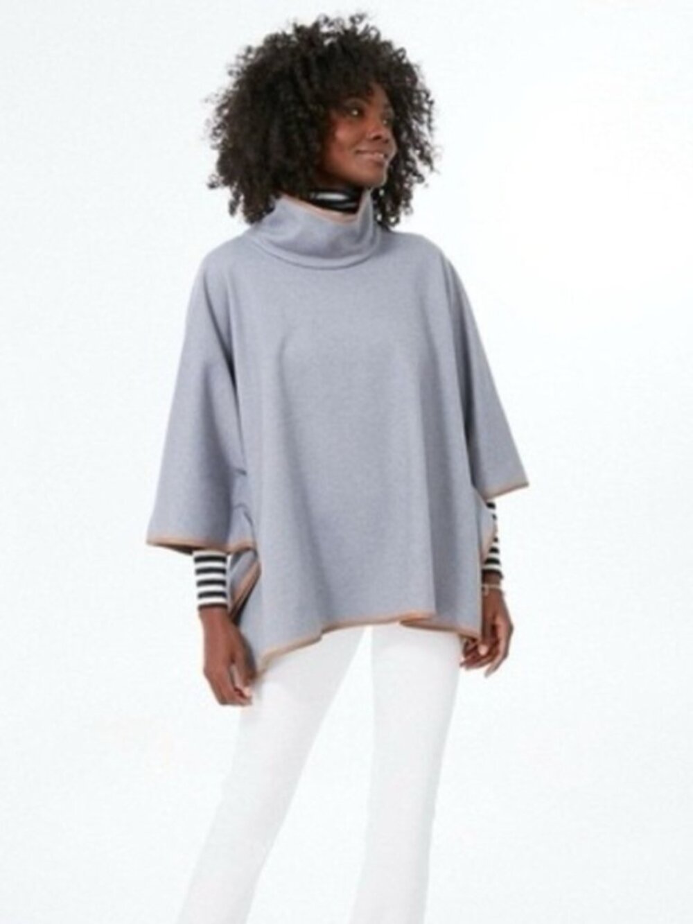 Tuckernuck Funnel Neck Piper Poncho - slate blue - New w/tags -ONE SIZE FITS AL